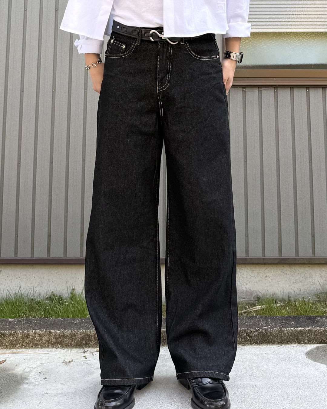 フレアワイドレッグパンツ KN0075