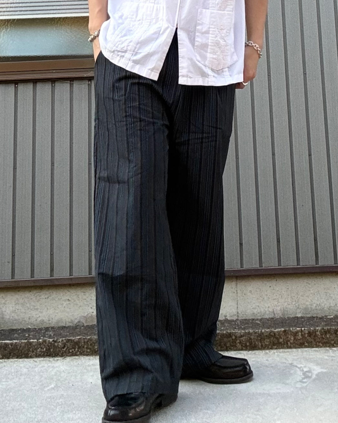 ストライプワイドレッグパンツ KN0151