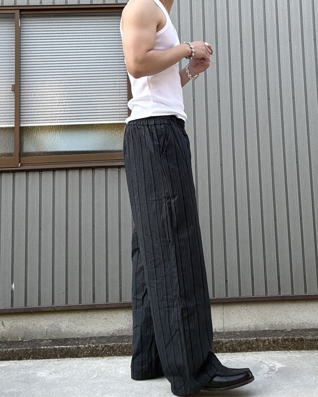 ストライプワイドレッグパンツ KN0151