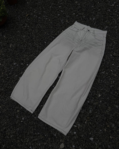 コントラストステッチワイドレッグパンツ KN0171