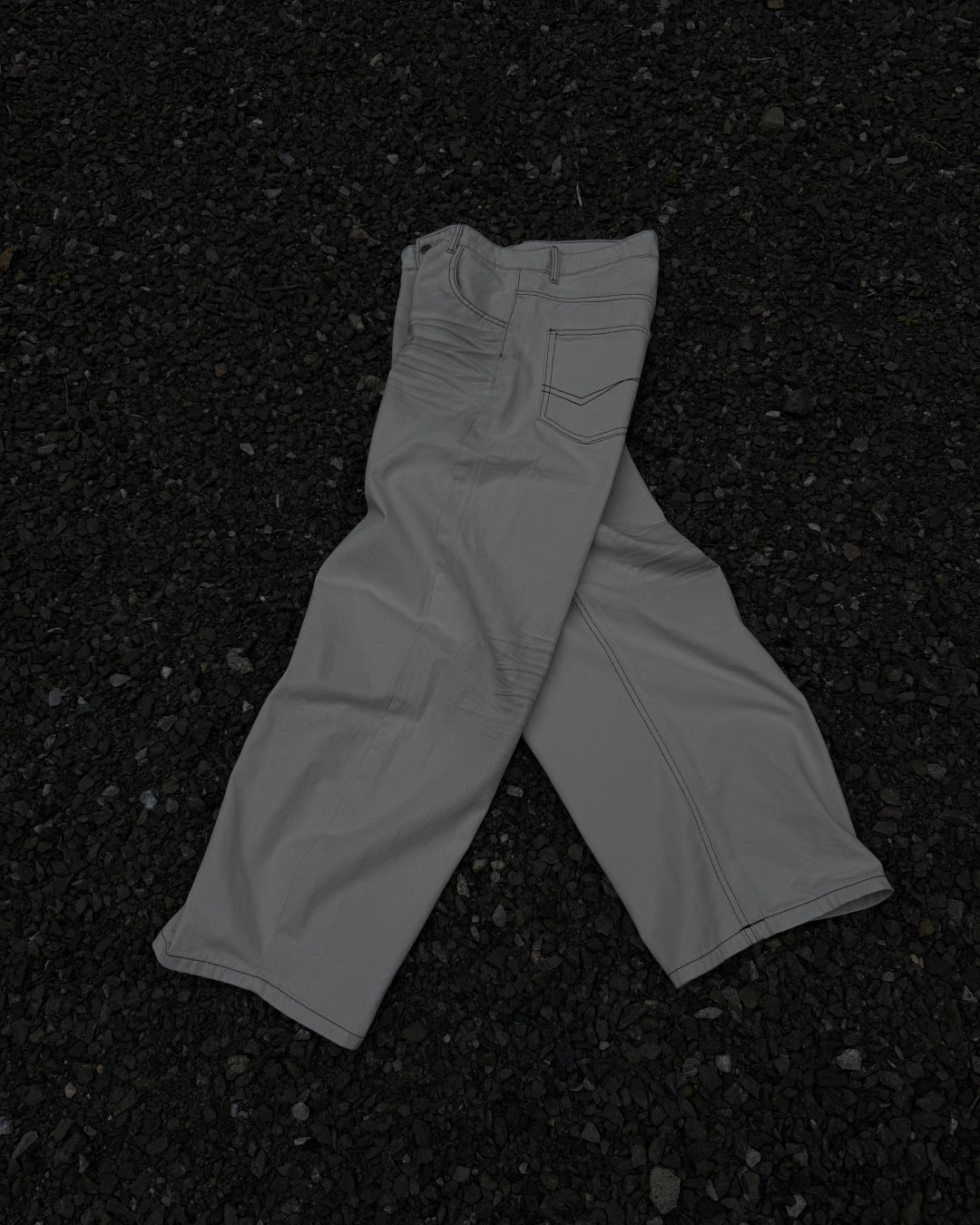 コントラストステッチワイドレッグパンツ KN0171
