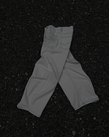 コントラストステッチワイドレッグパンツ KN0171