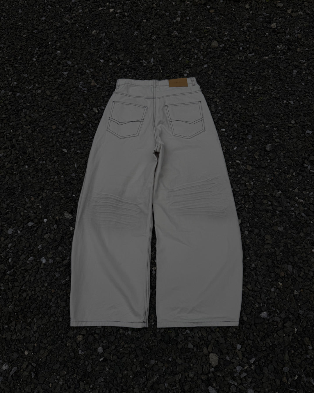 コントラストステッチワイドレッグパンツ KN0171
