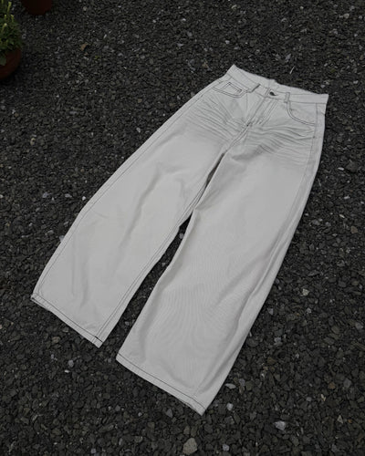 コントラストステッチワイドレッグパンツ KN0171