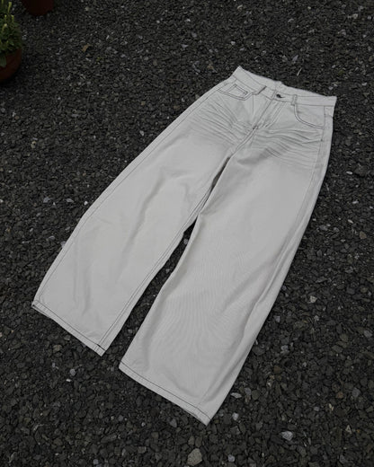 コントラストステッチワイドレッグパンツ KN0171
