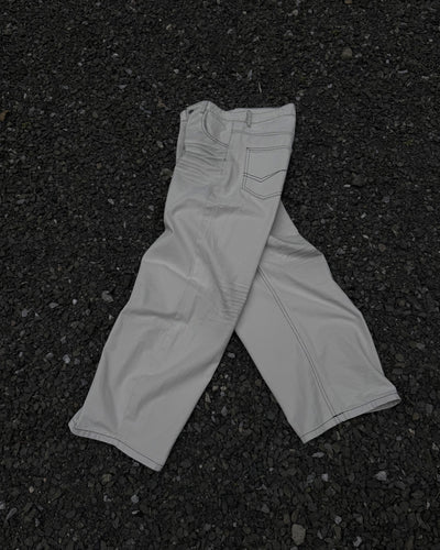 コントラストステッチワイドレッグパンツ KN0171