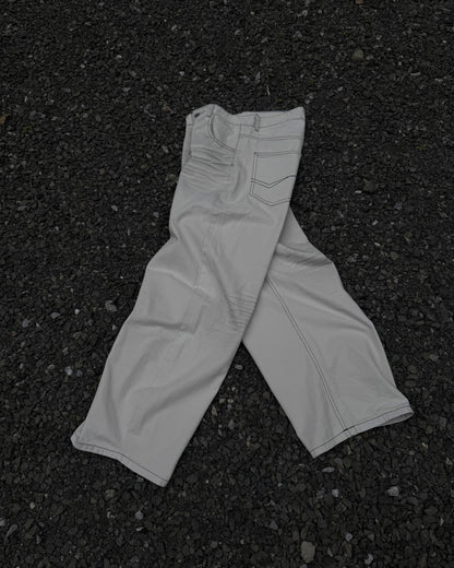 コントラストステッチワイドレッグパンツ KN0171