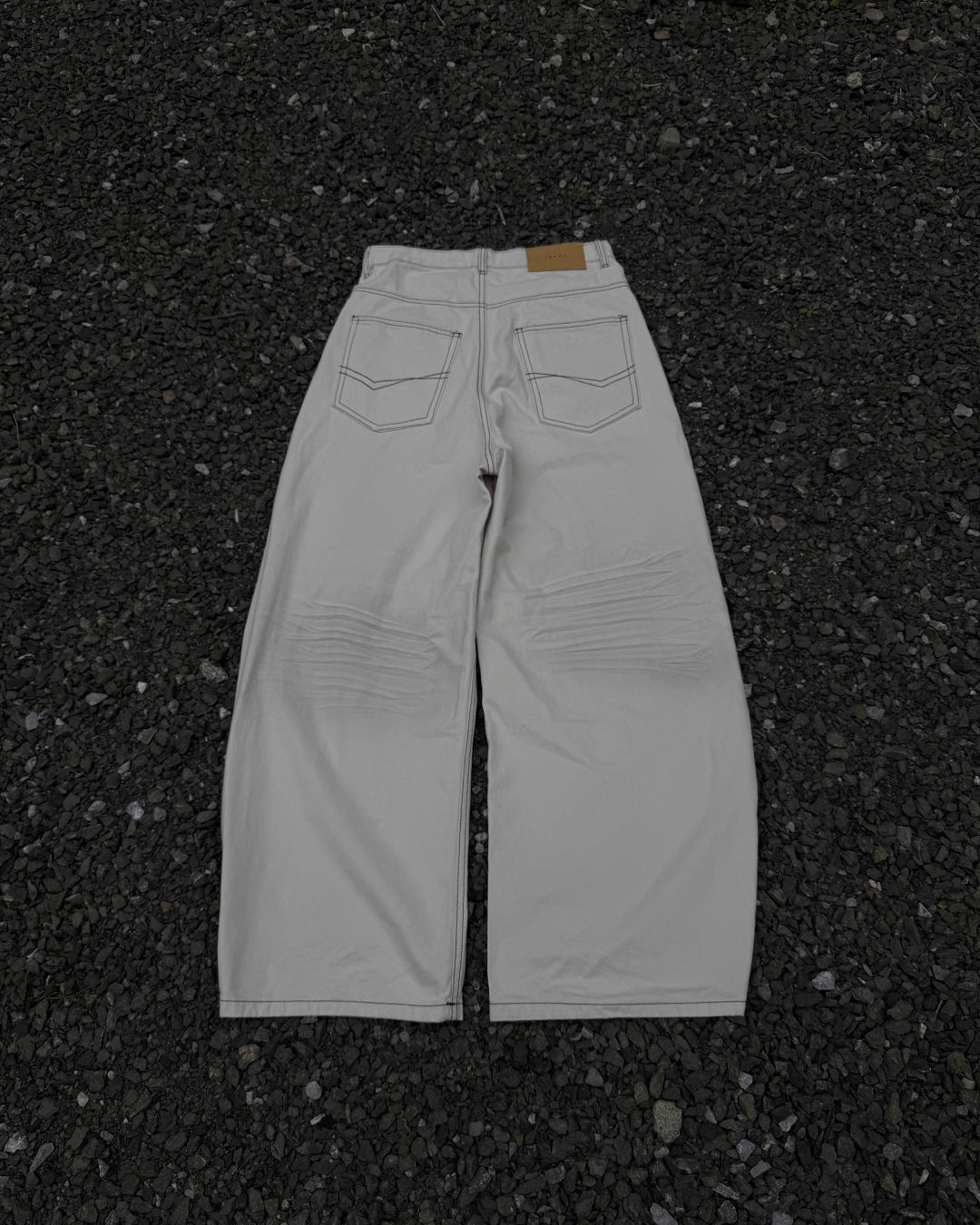 コントラストステッチワイドレッグパンツ KN0171