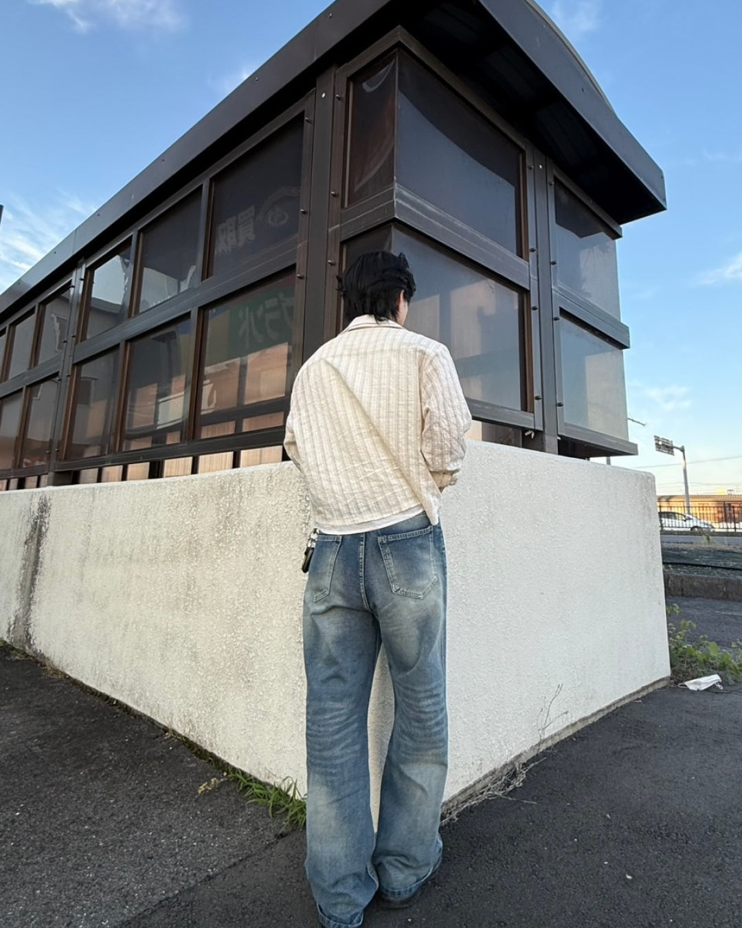 ワイドストレートダメージデニム KN0177