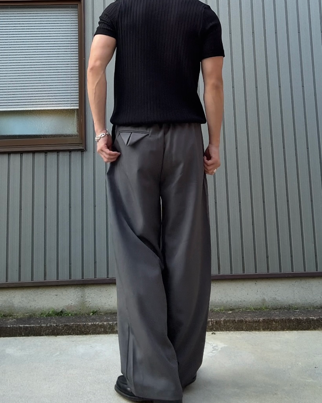 カジュアルワイドレッグパンツ KN0236