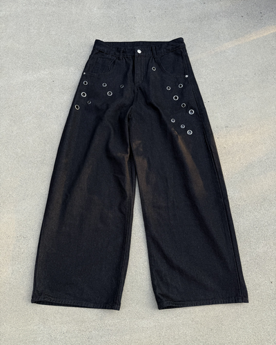 アイレットチェーンワイドバギーパンツ KN0272