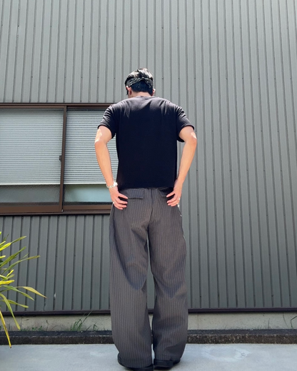 ストライプデザインドレープスラックス KN0282