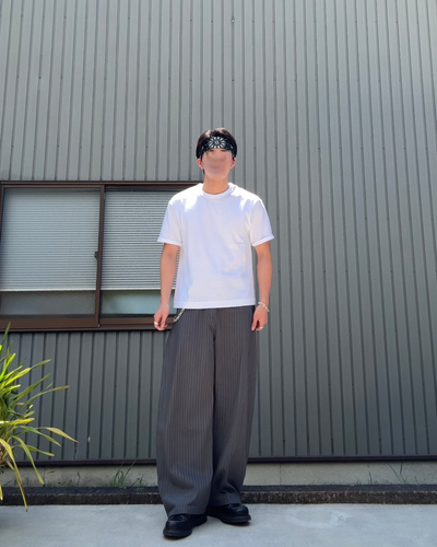 ストライプデザインドレープスラックス KN0282