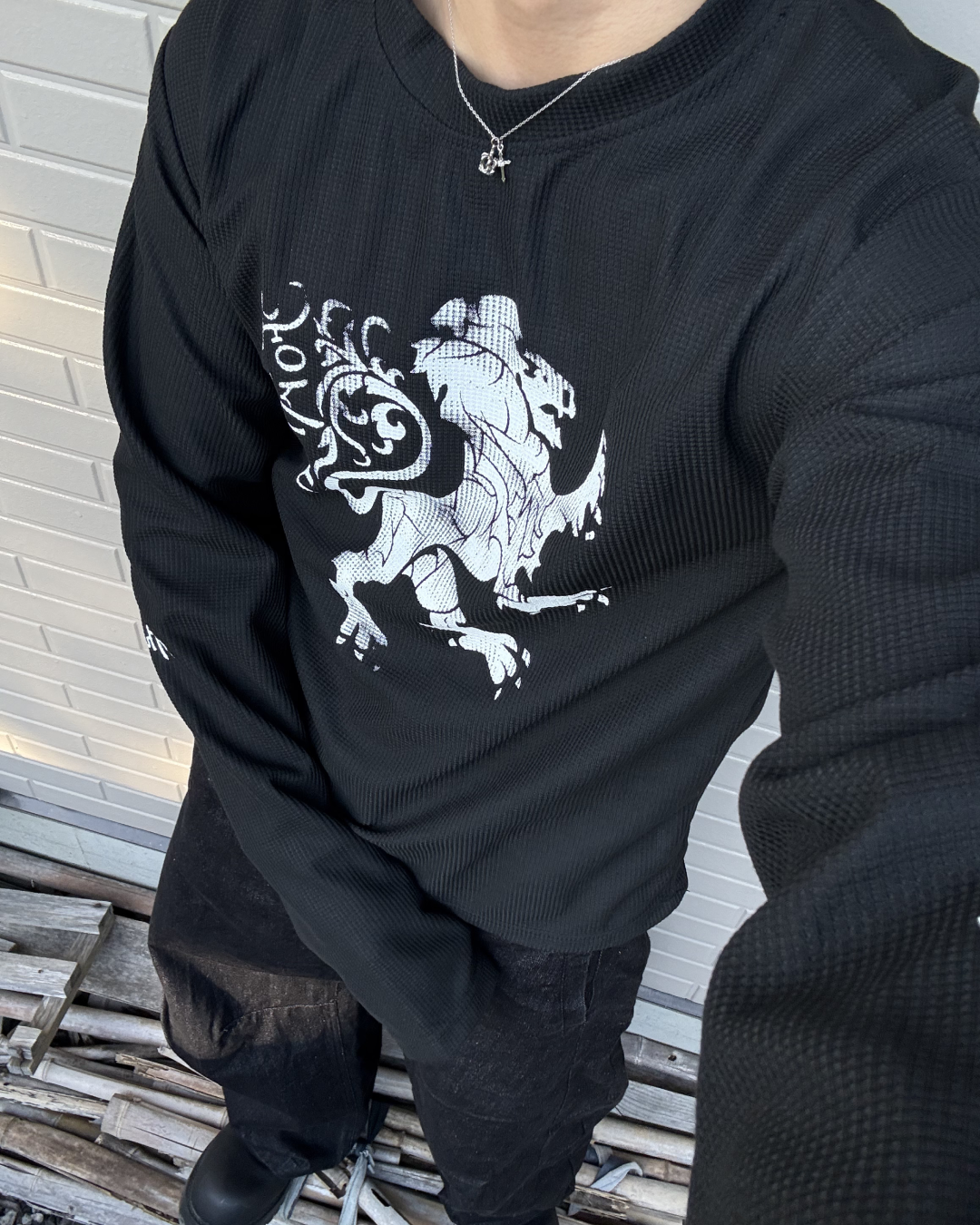 グラフィックワッフルロングスリーブT KN0294