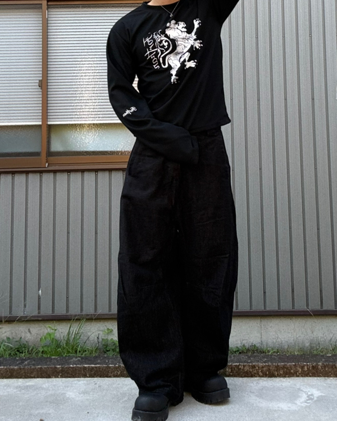 グラフィックワッフルロングスリーブT KN0294