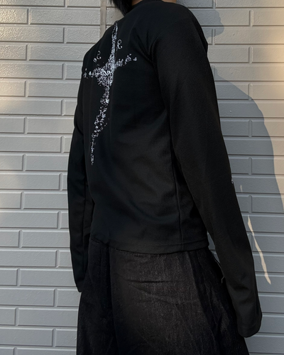グラフィックワッフルロングスリーブT KN0294