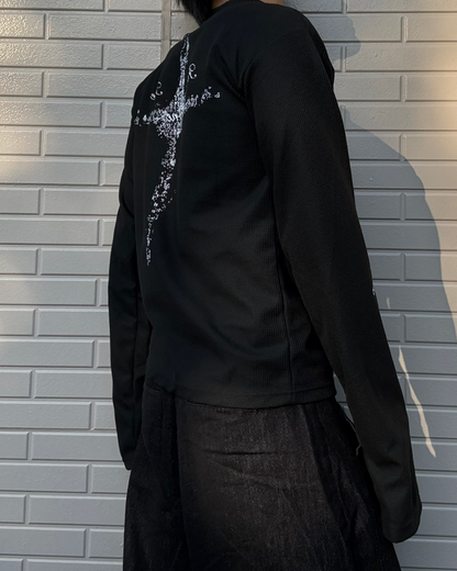 グラフィックワッフルロングスリーブT KN0294