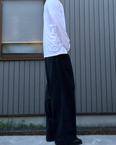 アシンメトリーノーカラーロングT KN0299