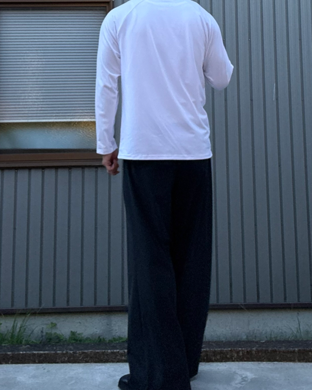 アシンメトリーノーカラーロングT KN0299