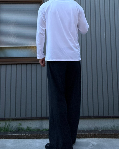 アシンメトリーノーカラーロングT KN0299