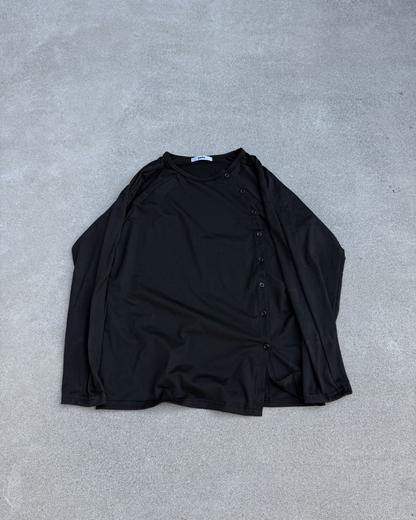 アシンメトリーノーカラーロングT KN0299