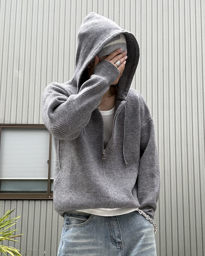 ジップアップニットパーカー KN0340