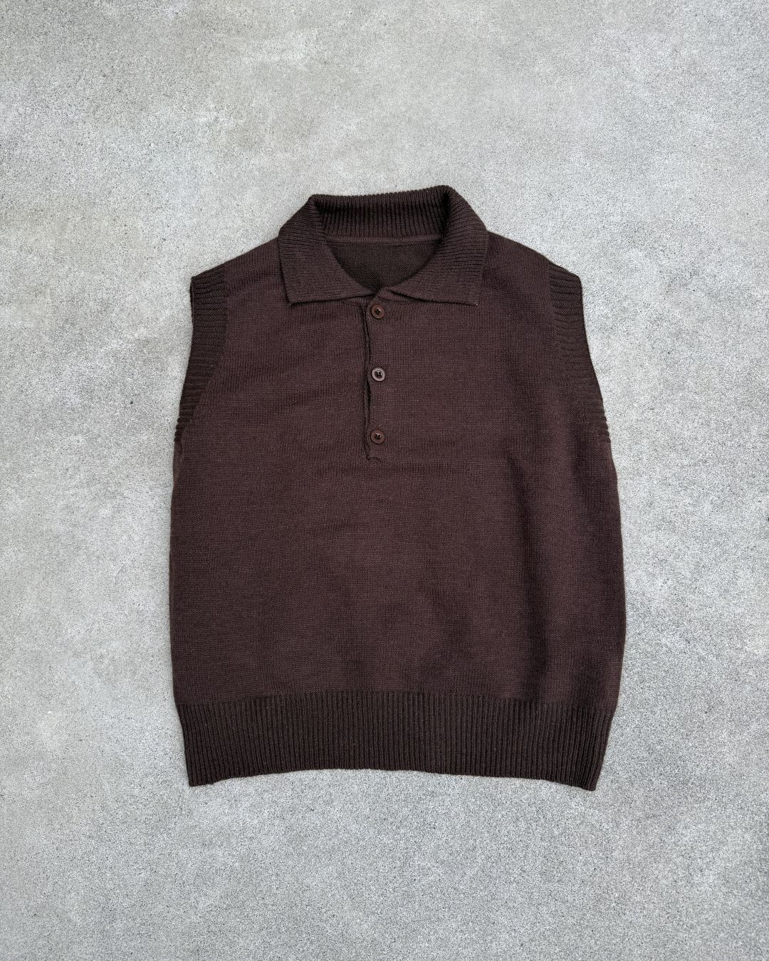 シンプルポロニットベスト KN0353