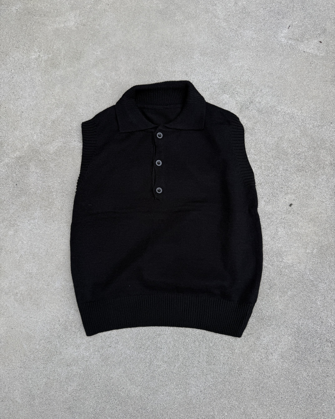シンプルポロニットベスト KN0353