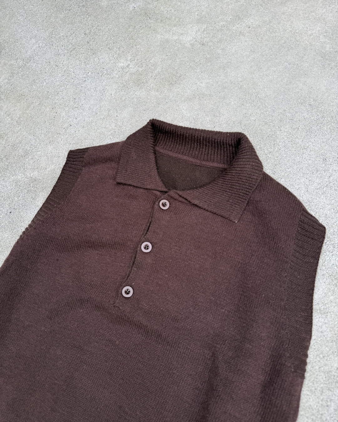 シンプルポロニットベスト KN0353