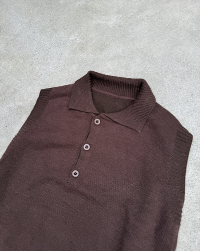シンプルポロニットベスト KN0353