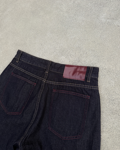 ステッチブルーワイドデニムパンツ KN0359