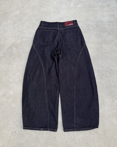 ステッチブルーワイドデニムパンツ KN0359