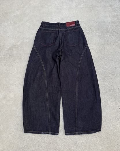 ステッチブルーワイドデニムパンツ KN0359
