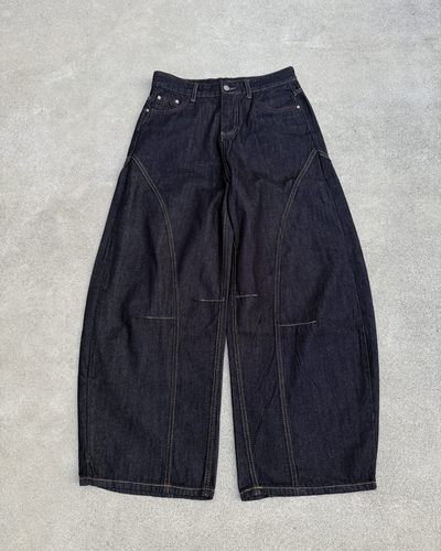 ステッチブルーワイドデニムパンツ KN0359