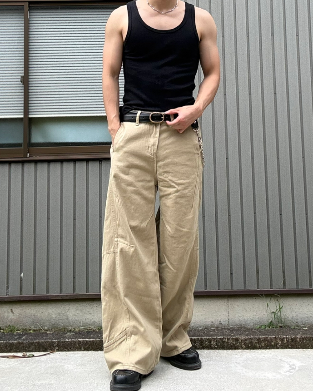 ツイストバックルレザーライクベルト KN0361