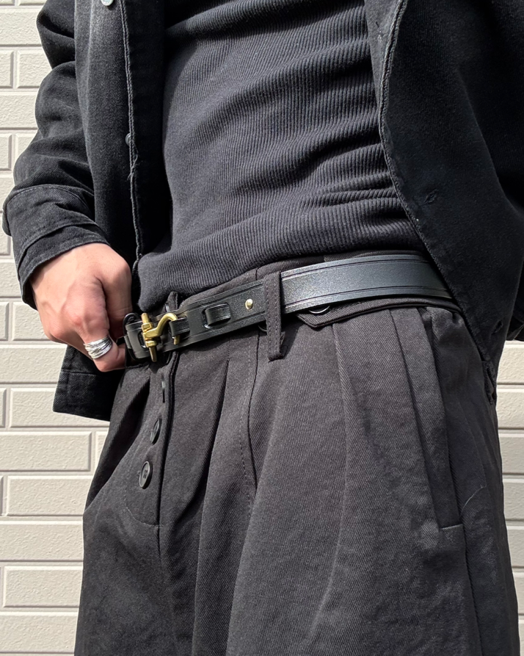 ホースビットバックルレザーライクベルト KN0363