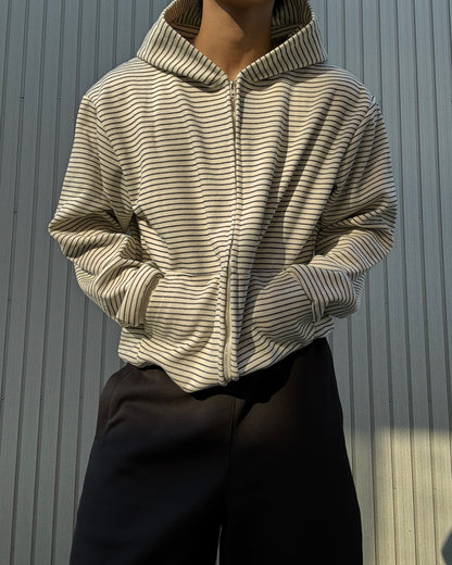 ルーズフィットボーダージップフーディー KN0393
