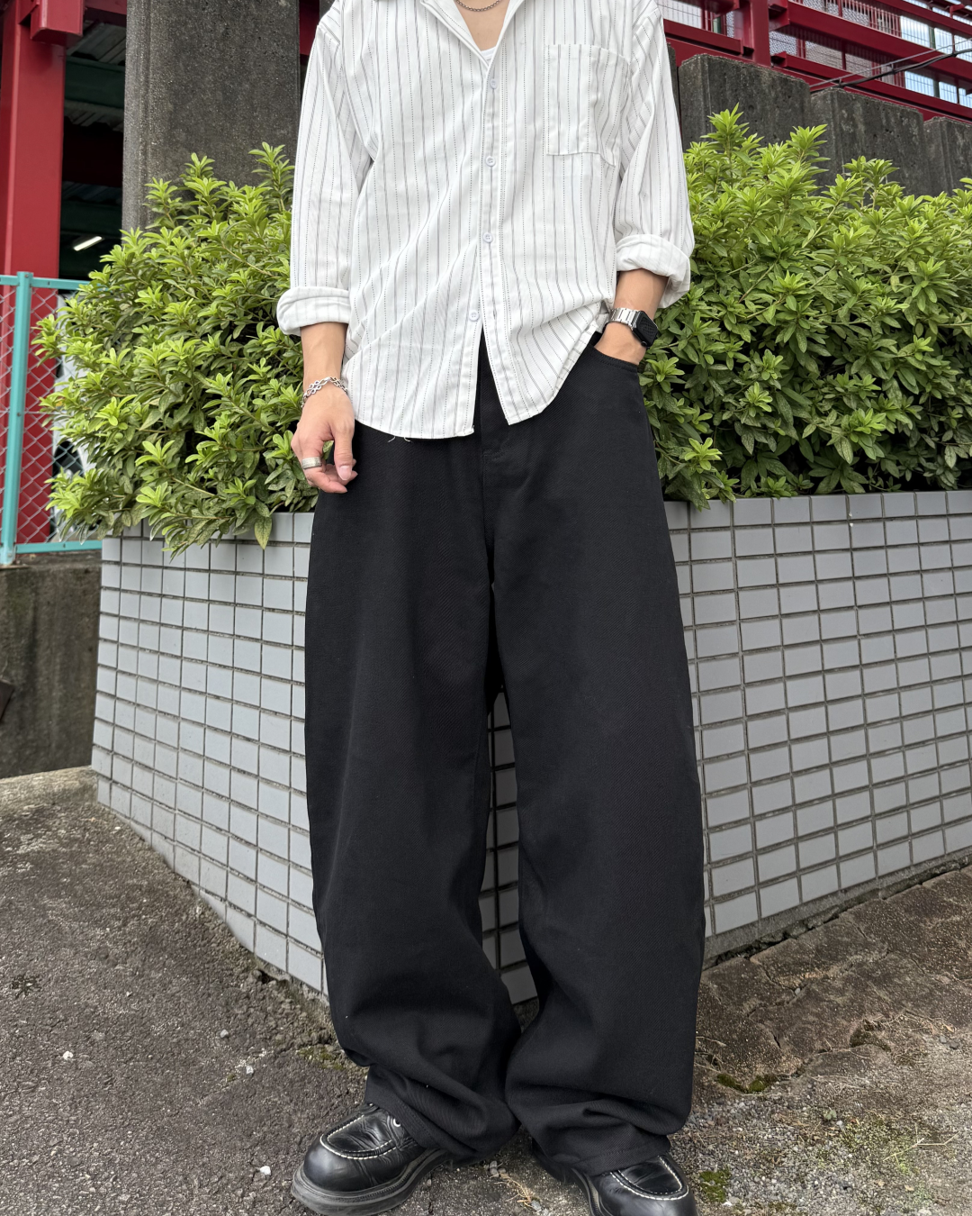 3カラーレトロワイドレッグパンツ KN0422