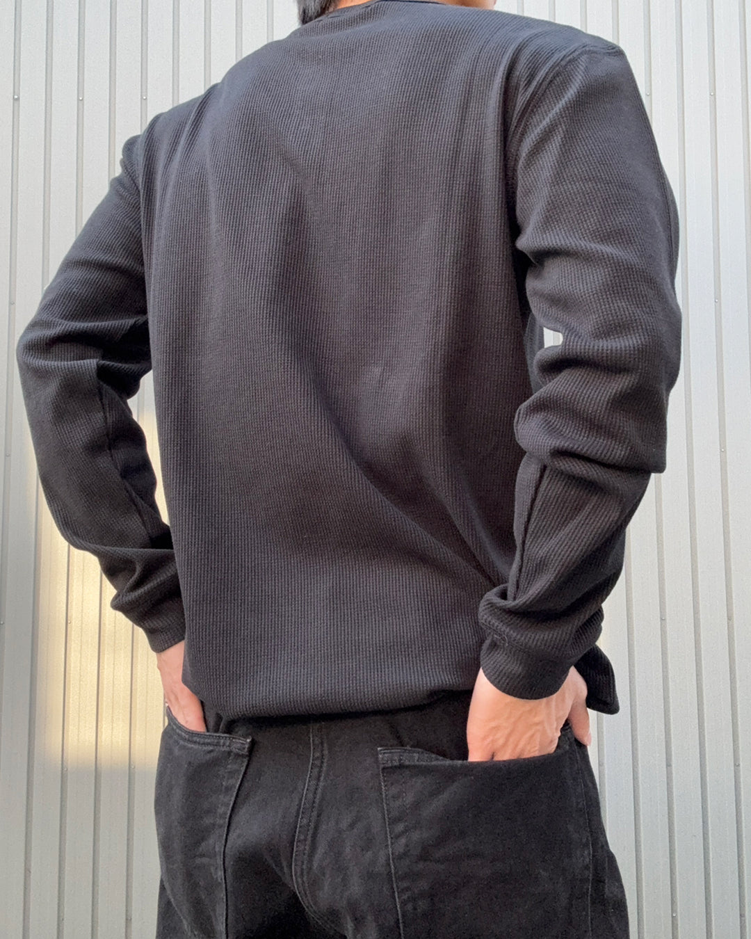 ヘンリーネックボタンニット KN0427