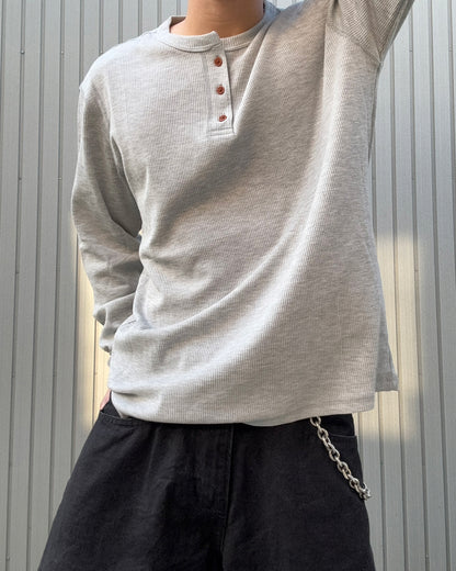 ヘンリーネックボタンニット KN0427