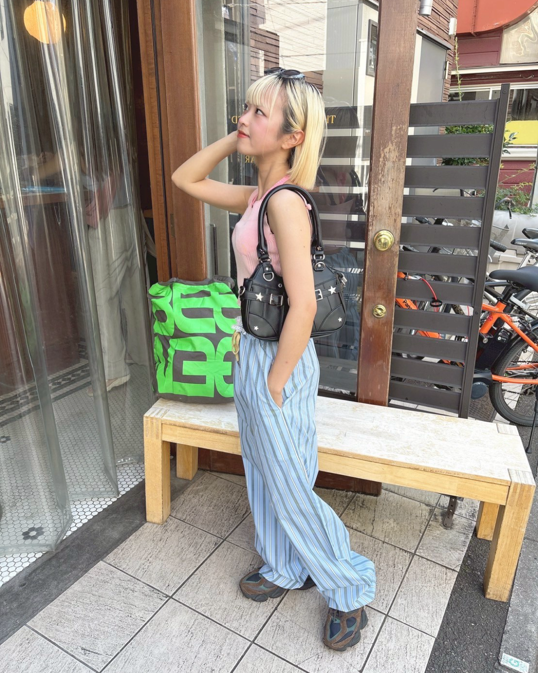 ウエストレースストライプパンツ KR0003