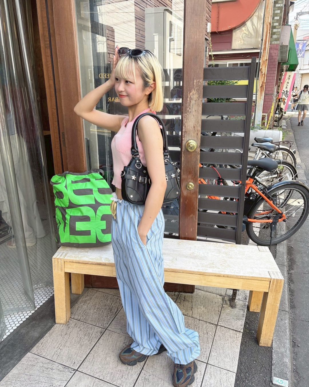 ウエストレースストライプパンツ KR0003