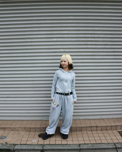 【11/25 19:00販売開始 オリジナル 即納】バッジデザインレイヤードスウェットパンツ KR6001