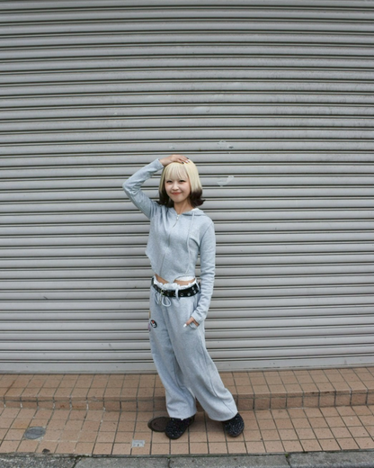 【11/25 19:00販売開始 オリジナル 即納】バッジデザインレイヤードスウェットパンツ KR6001