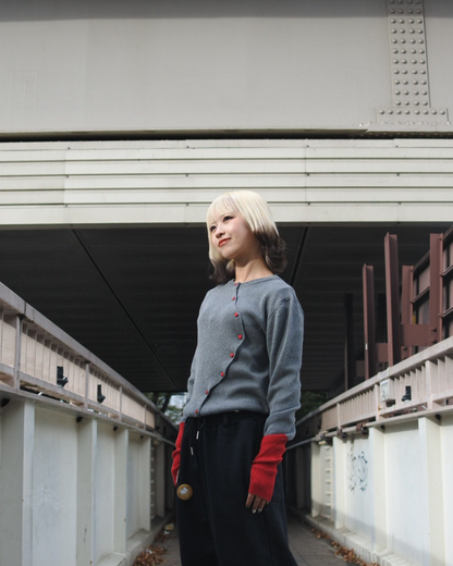 【11/25 19:00販売開始 オリジナル 即納】ウェーブツートンカーディガン KR6003