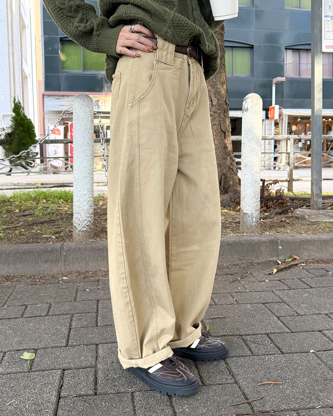 ルーズフィットワイドチノパンツ KU0036