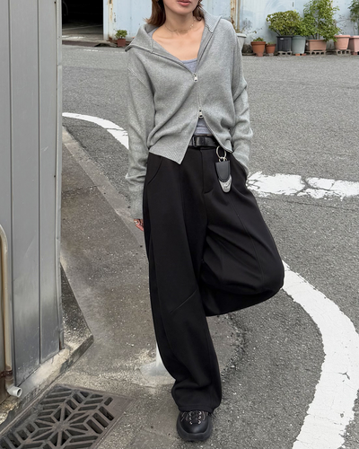 ハイネックジップアップニットプルオーバー KU0041