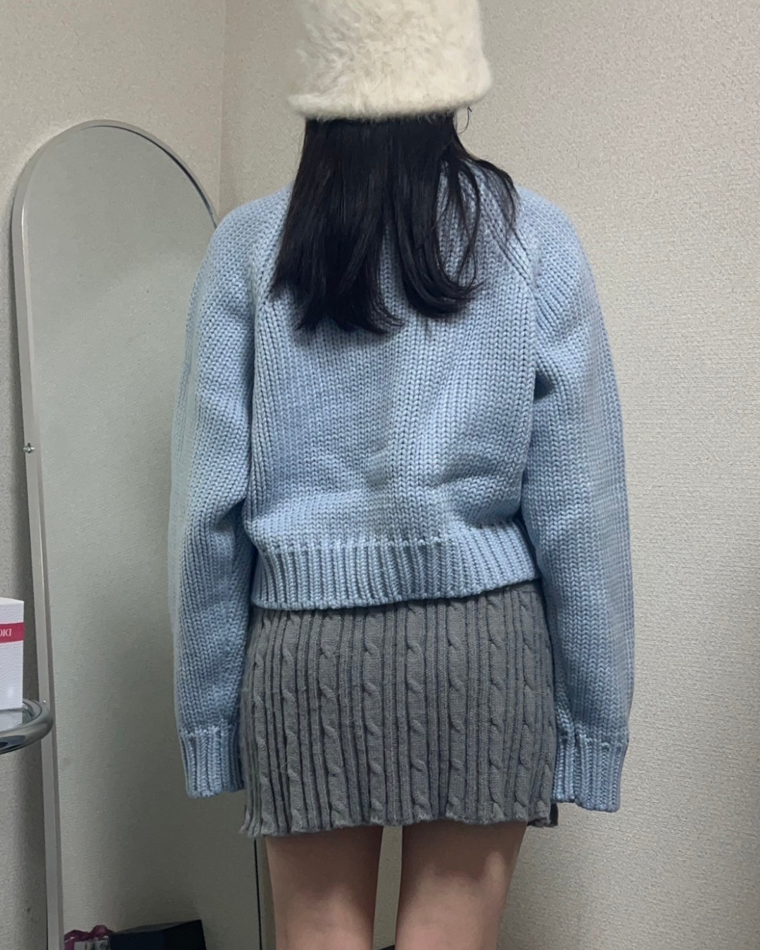 Double zip round neck knit L0053
