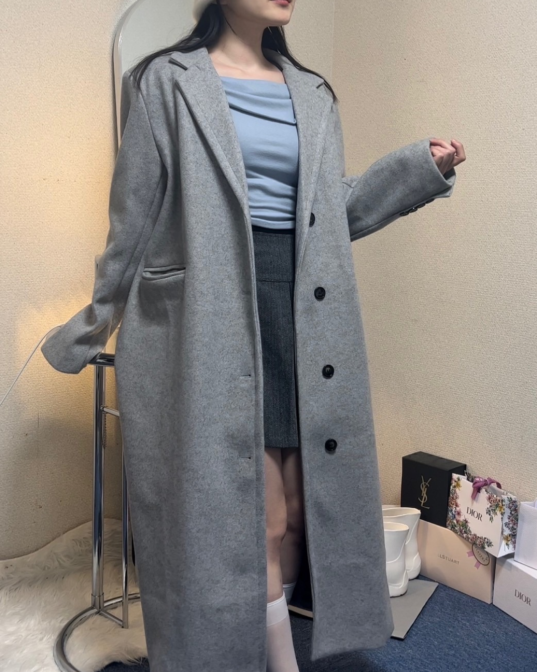 French single long coat L0056