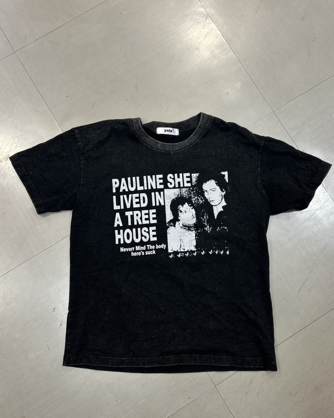 サマーニューウォッシュブラック半袖TシャツLL0036